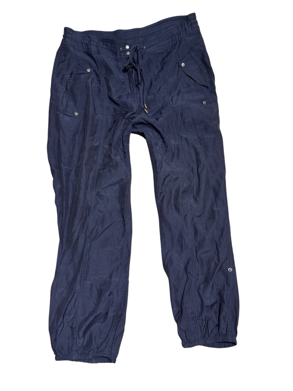 Witchery Navy Beach Ankle Jogger Drawstring Casual Utility Pants Viscose/Poly XS
